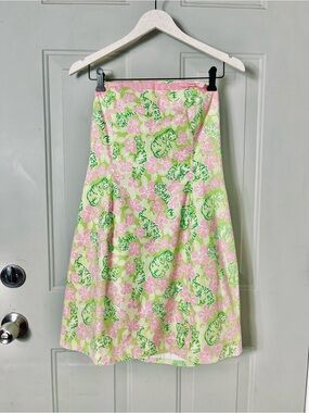Lilly Pulitzer Vintage Tiger Cloud Print Strapless Mini Dress size 12